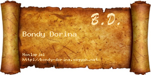 Bondy Dorina névjegykártya